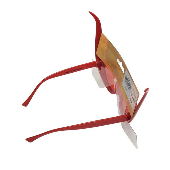 Devil Costume Sunglasses Red Cat Eye Frames Dramatic Flames - Picture 4 of 4